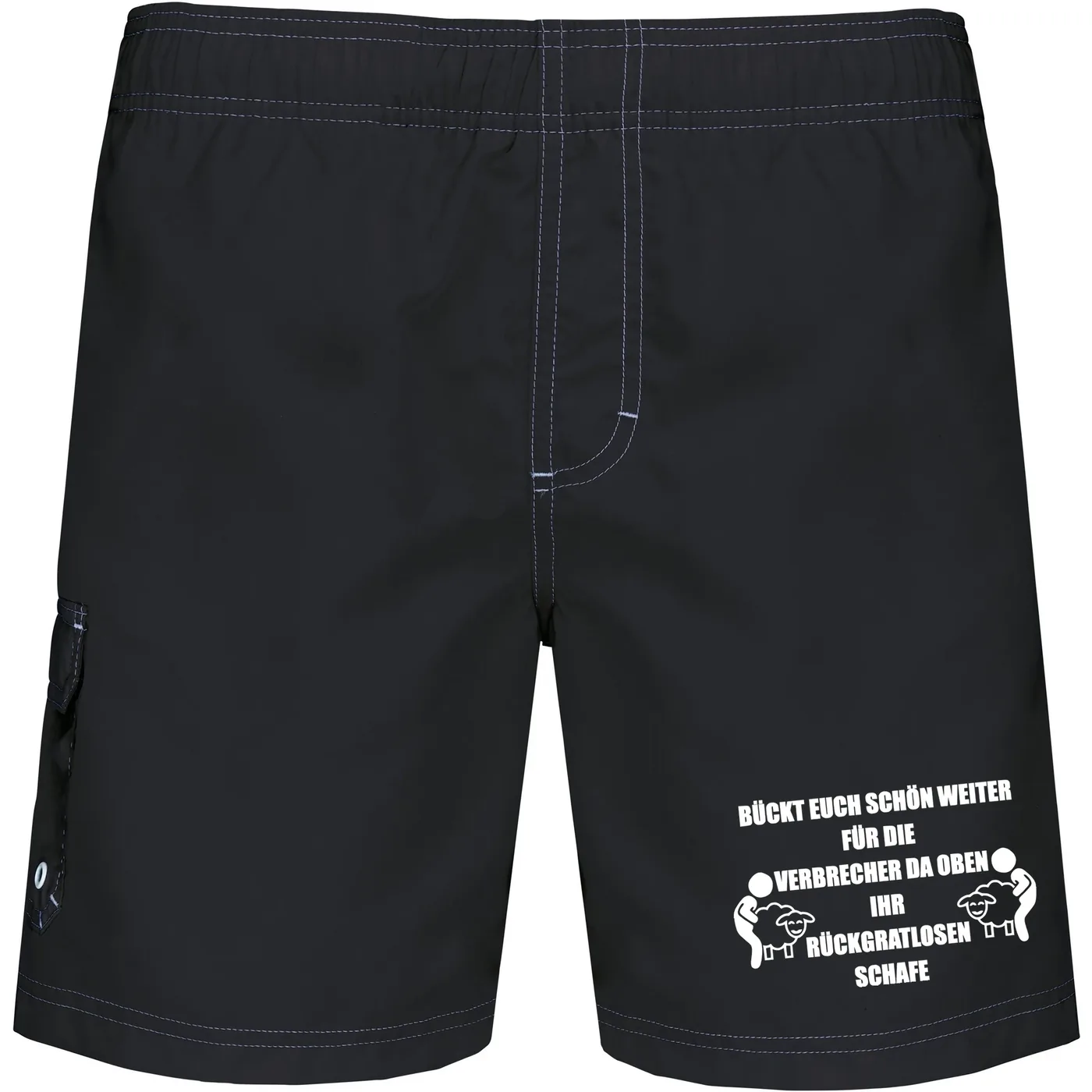 Bestickte Herren Badehose - Bückt euch schön weiter