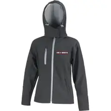 Bestickte Damen Softshell Kapuzenjacke - 100% White - gewählte Variante