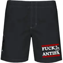 Bestickte Herren Badehose - Fuck Antifa Vorderseite
