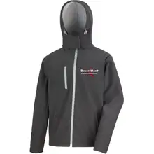Bestickte Herren Softshell Kapuzenjacke - Deutschland für Familie, Volk und Vaterland Vorderseite