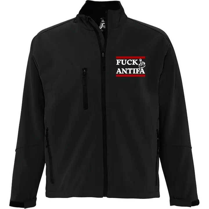 Bestickte Damen Softshelljacke "3-lagig" - Fuck Antifa