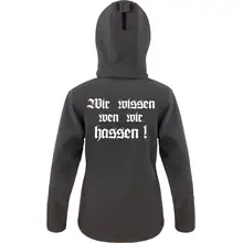 Bestickte Damen Softshell Kapuzenjacke - Berserker Rückseite