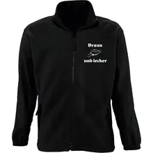 Bestickte Herren Standard Fleecejacke - Braun und lecker Vorderseite