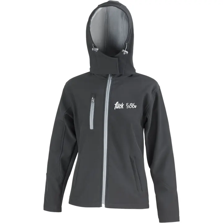 Bestickte Damen Softshell Kapuzenjacke - Fuck 86a