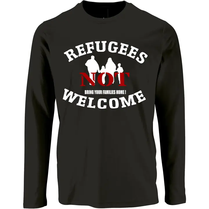 Herren Langarm Shirt - Refugees not welcome