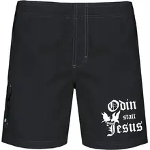 Bestickte Herren Badehose - Odin statt Jesus Vorderseite