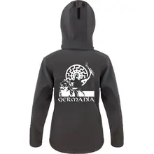 Bestickte Damen Softshell Kapuzenjacke - Germania Rückseite