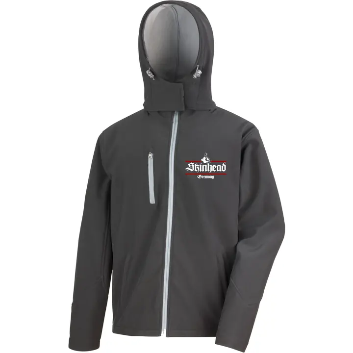 Bestickte Herren Softshell Kapuzenjacke - Skinhead Germany