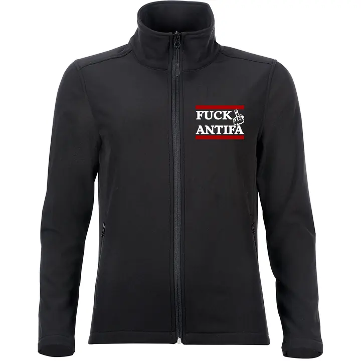 Bestickte Damen Softshelljacke "2-lagig" - Fuck Antifa