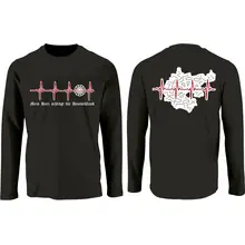 Herren Langarm Shirt - Mein Herz schlägt für Deutschland Vorder- und Rückseite