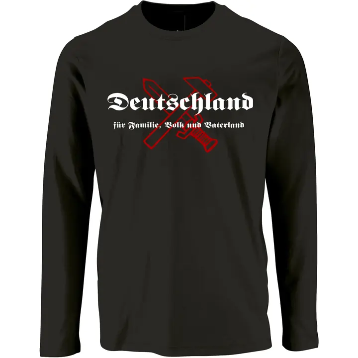 Herren Langarm Shirt - Deutschland für Familie, Volk und Vaterland