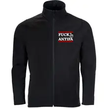 Bestickte Herren Softshelljacke "2-lagig" - Fuck Antifa Vorderseite