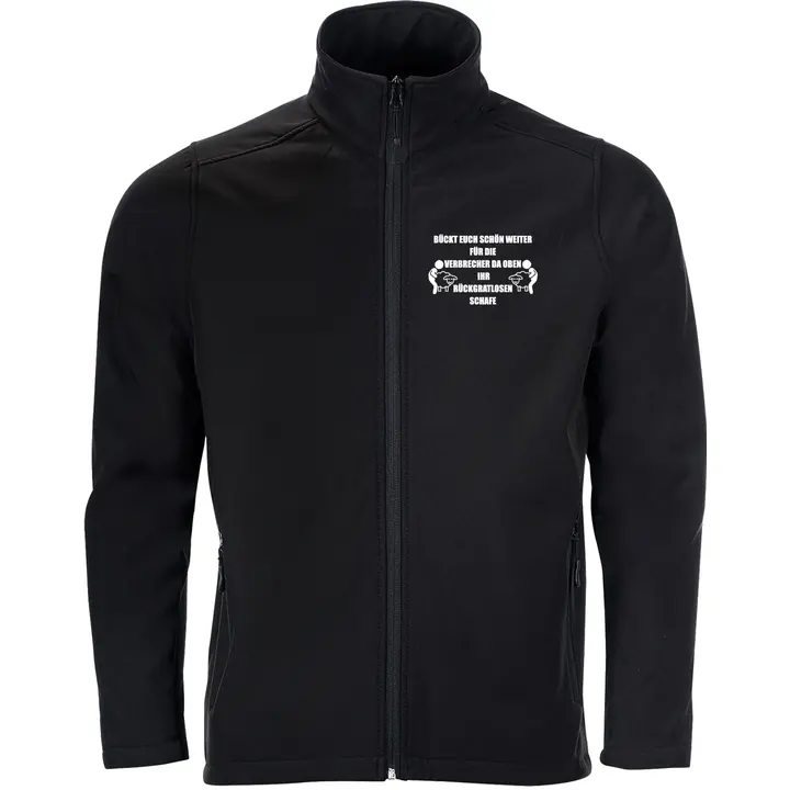 Bestickte Herren Softshelljacke "2-lagig" - Bückt euch schön weiter