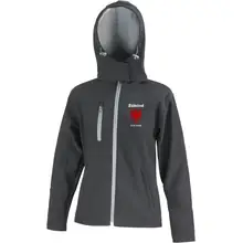 Bestickte Damen Softshell Kapuzenjacke - Südtirol bleibt deutsch Vorderseite