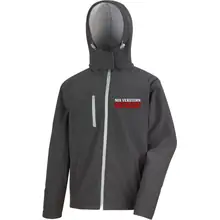 Bestickte Herren Softshell Kapuzenjacke - Nix verstehen, ich deutscher Vorderseite
