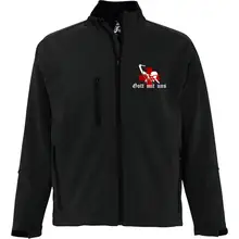 Bestickte Damen Softshelljacke "3-lagig" - Gott mit uns, Soldat Vorderseite