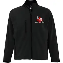 Bestickte Damen Softshelljacke "3-lagig" - Gott mit uns, Soldat - gewählte Variante