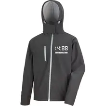 Bestickte Herren Softshell Kapuzenjacke - 1488 Our time will come Vorderseite