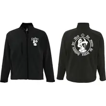 Bestickte Herren Softshelljacke "3-lagig" - Sie waren die besten Soldaten der Welt Vorder- und Rückseite