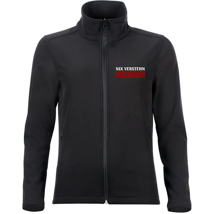 Bestickte Damen Softshelljacke "2-lagig" - Nix verstehen, ich deutscher