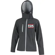 Bestickte Damen Softshell Kapuzenjacke - FCK GEZ - gewählte Variante