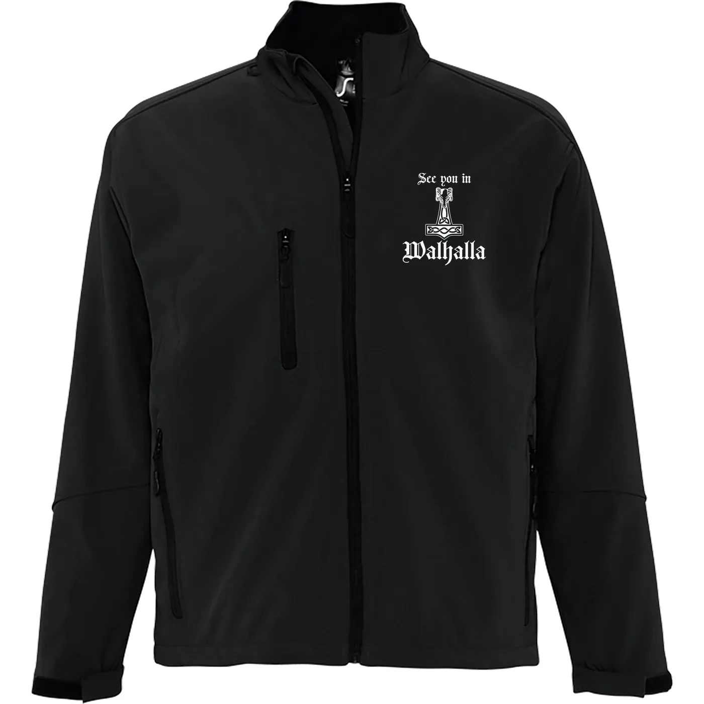 Bestickte Damen Softshelljacke "3-lagig" - See you in Walhalla Thorhammer