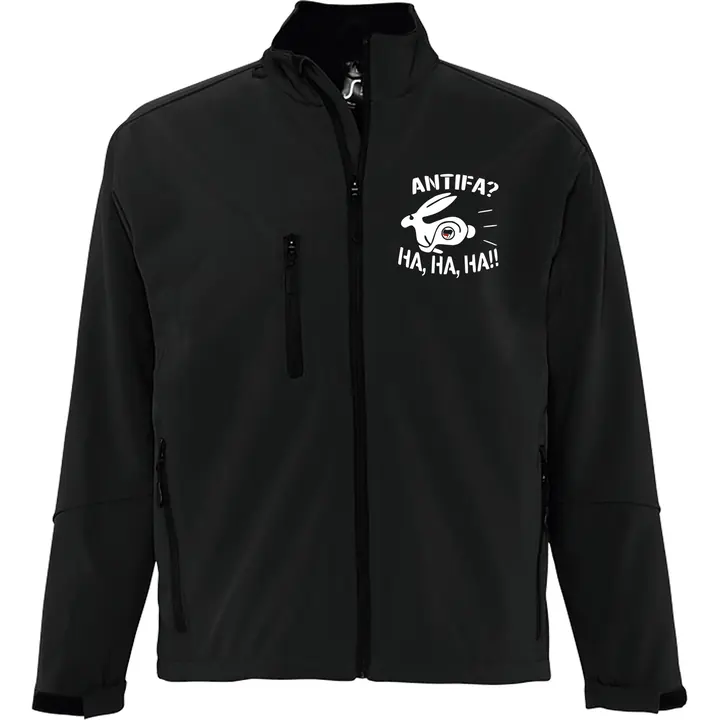 Bestickte Herren Softshelljacke "3-lagig" - Antifa, ha ha ha