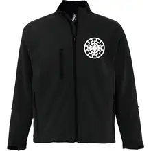 Bestickte Damen Softshelljacke "3-lagig" - Schwarze Sonne Vorderseite