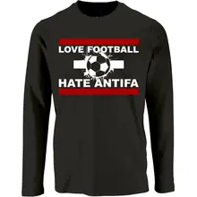 Herren Langarm Shirt - Love Football hate Antifa Vorderseite