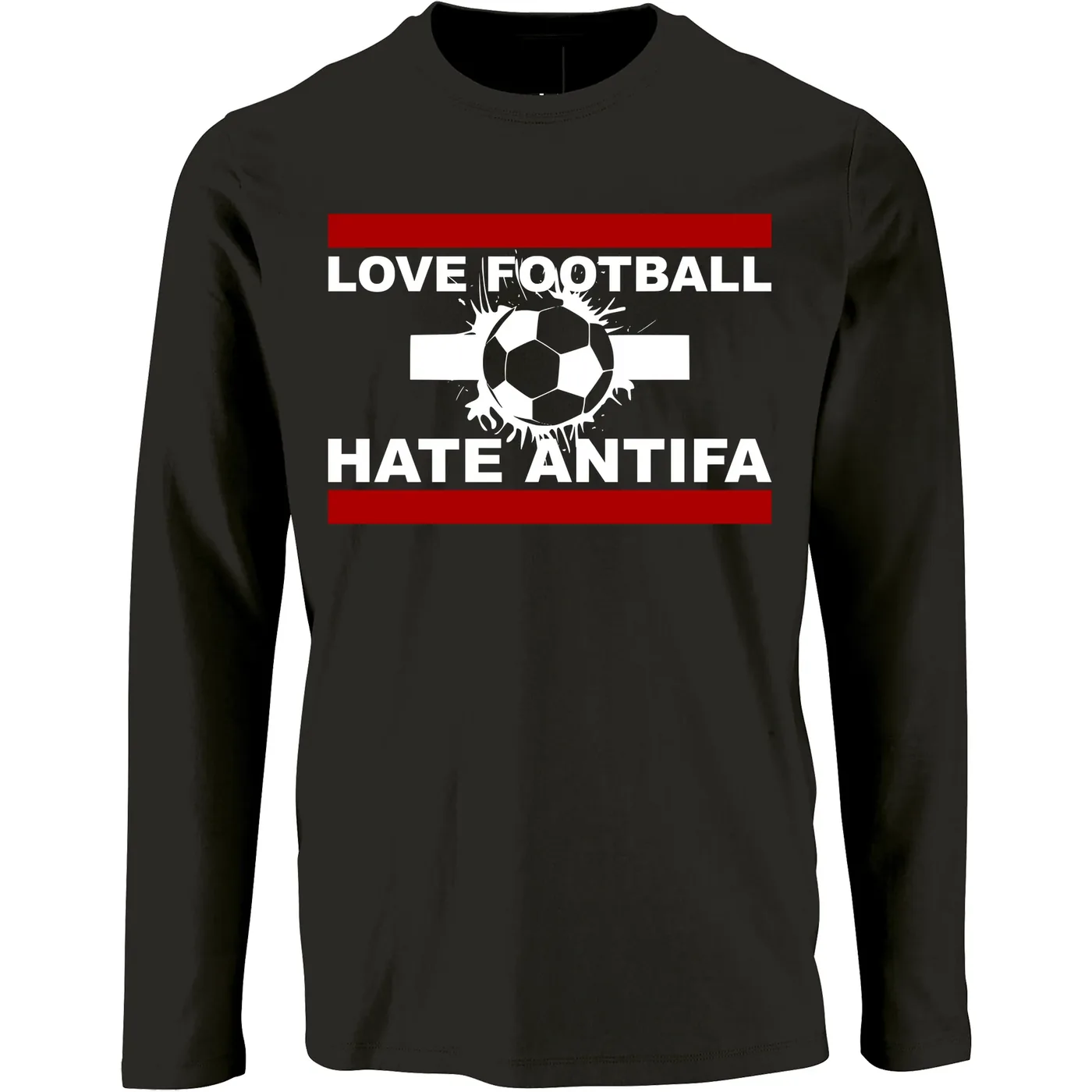 Herren Langarm Shirt - Love Football hate Antifa