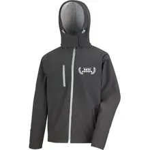 Bestickte Herren Softshell Kapuzenjacke - Anti-Antifa Vorderseite