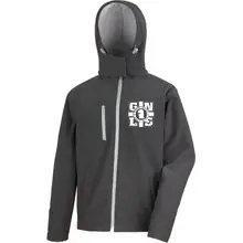 Bestickte Herren Softshell Kapuzenjacke - GNLS, Kreuz Vorderseite
