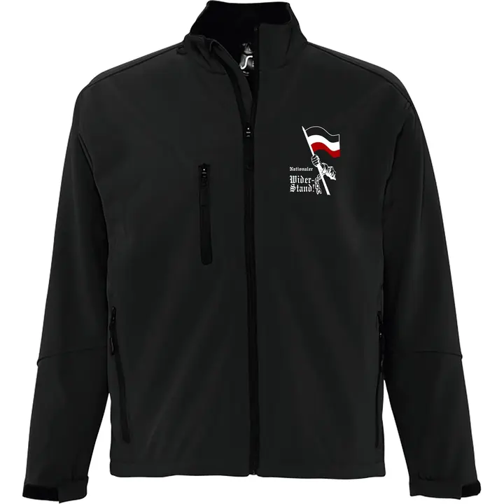Bestickte Damen Softshelljacke "3-lagig" - Nationaler Widerstand, Fahne