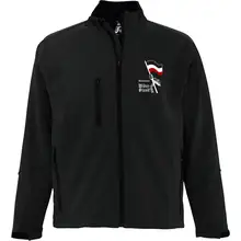 Bestickte Damen Softshelljacke "3-lagig" - Nationaler Widerstand, Fahne Vorderseite