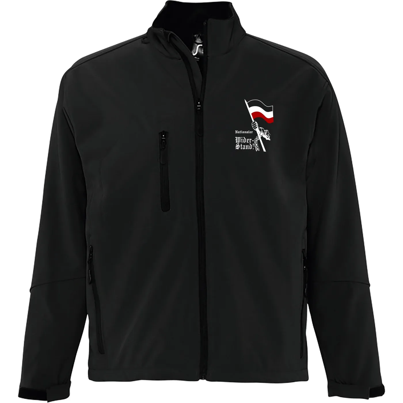 Bestickte Damen Softshelljacke "3-lagig" - Nationaler Widerstand, Fahne