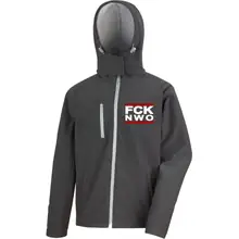 Bestickte Herren Softshell Kapuzenjacke - FCK NWO - gewählte Variante