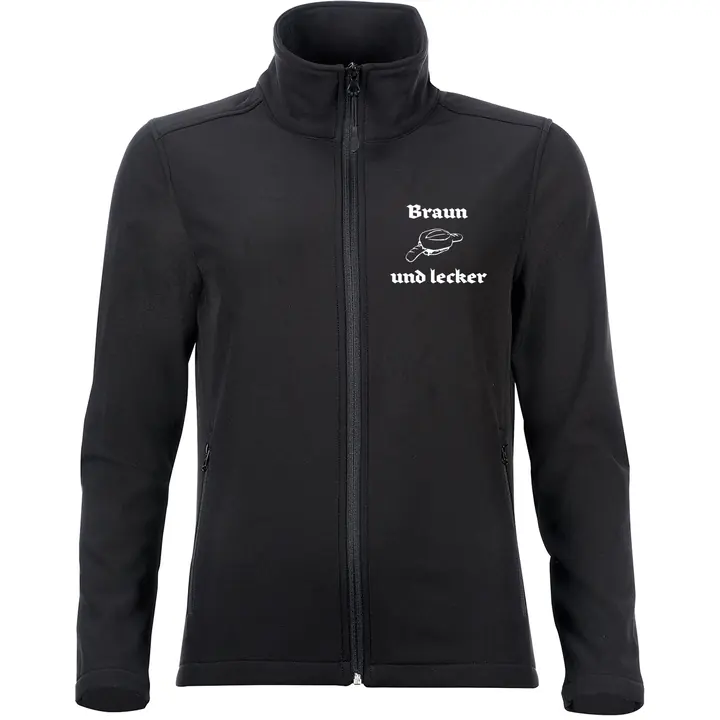 Bestickte Damen Softshelljacke "2-lagig" - Braun und lecker