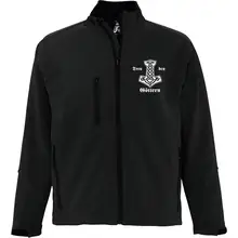 Bestickte Damen Softshelljacke "3-lagig" - Treu den Göttern Vorderseite