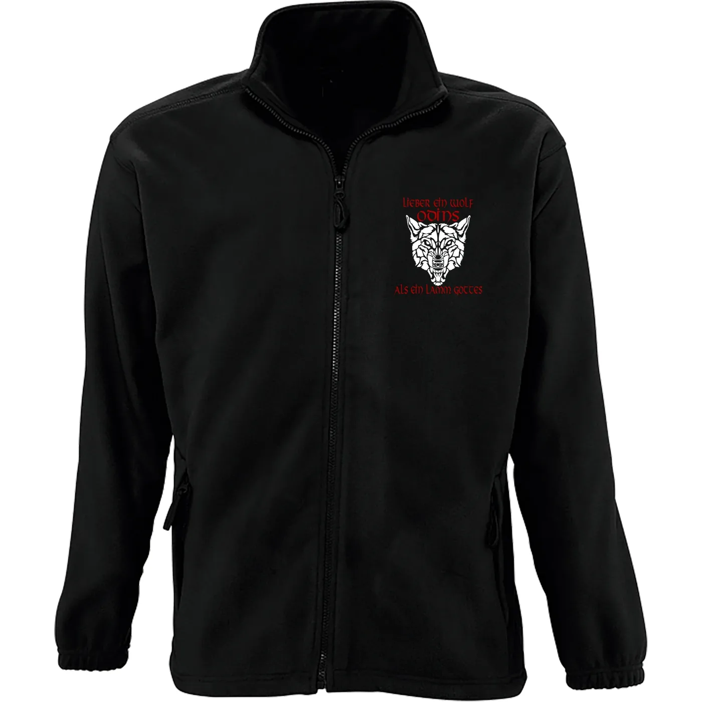 Bestickte Herren Standard Fleecejacke - Lieber ein Wolf Odins als ein Lamm Gottes