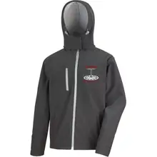 Bestickte Herren Softshell Kapuzenjacke - Tradition schlägt jeden Trend Vorderseite