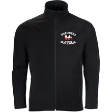 Bestickte Herren Softshelljacke "2-lagig" - Refugees not welcome - gewählte Variante