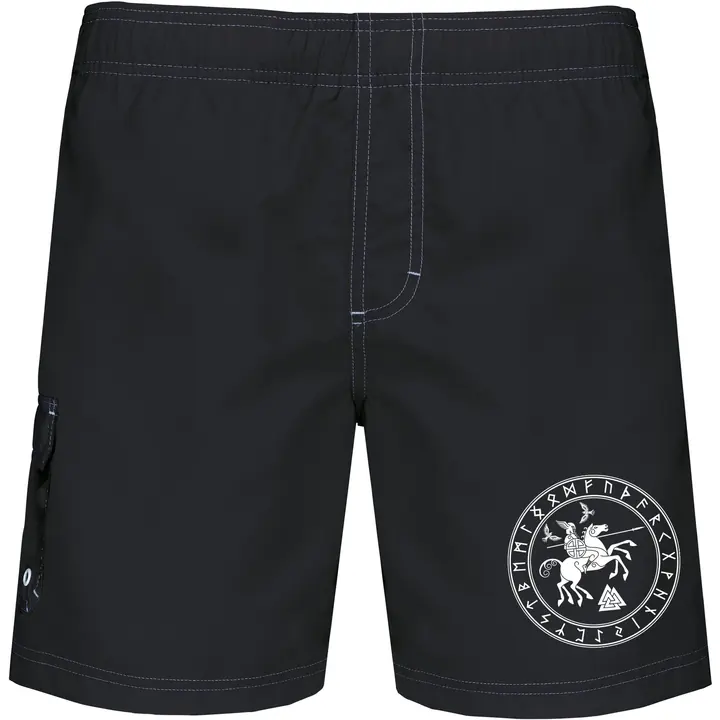 Bestickte Herren Badehose - Odin und Sleipnir