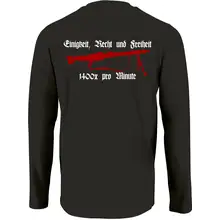 Herren Langarm Shirt - Mg42 Einigkeit, Recht und Freiheit Rückseite
