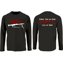 Herren Langarm Shirt - Mg42 Einigkeit, Recht und Freiheit Vorder- und Rückseite