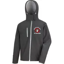 Bestickte Herren Softshell Kapuzenjacke - Asylflut stoppen - gewählte Variante