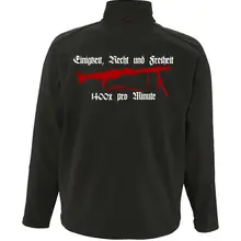 Bestickte Damen Softshelljacke "3-lagig" - Mg42 Einigkeit, Recht und Freiheit Rückseite