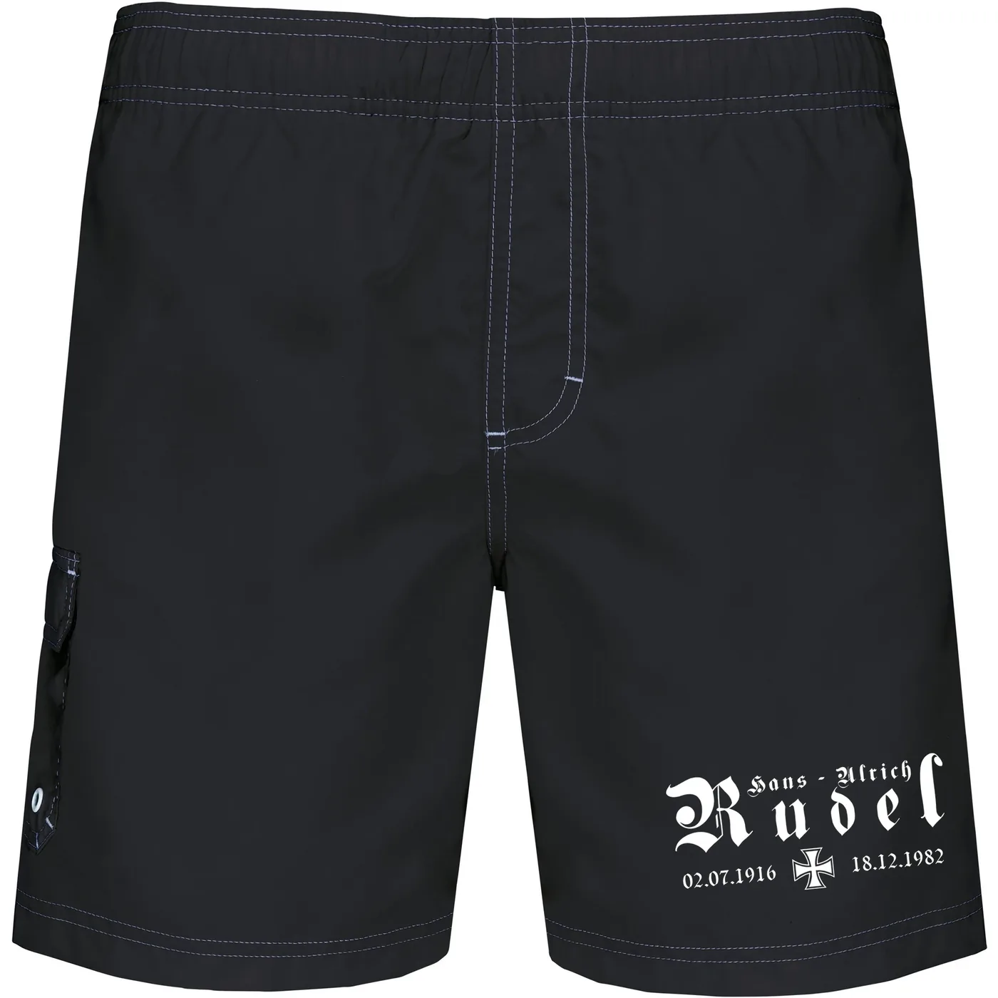 Bestickte Herren Badehose - Hans Ulrich Rudel, Kreuz