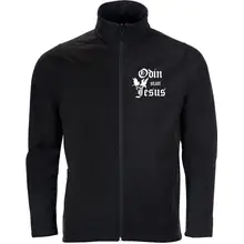 Bestickte Herren Softshelljacke "2-lagig" - Odin statt Jesus Vorderseite