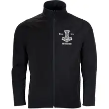 Bestickte Herren Softshelljacke "2-lagig" - Treu den Göttern Vorderseite