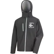 Bestickte Herren Softshell Kapuzenjacke - Antifa, ha ha ha Vorderseite
